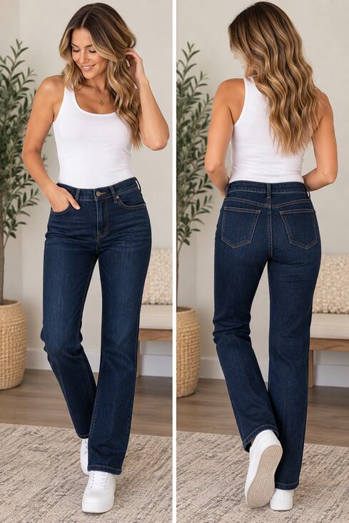 Banana Republic Denim - Banana Republic Premium Denim Dark Wash Straight Leg Jeans Women's 24P
